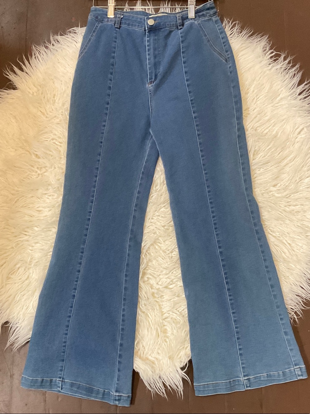 Flying Tomato Medium Blue High-Rise Flare Jeans